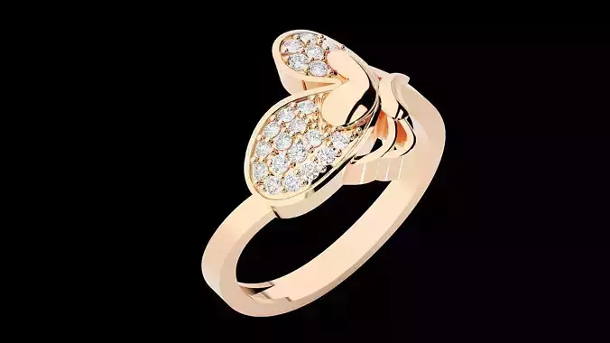 Butterfly Diamond Ring 3dm stl renders details 3D print model