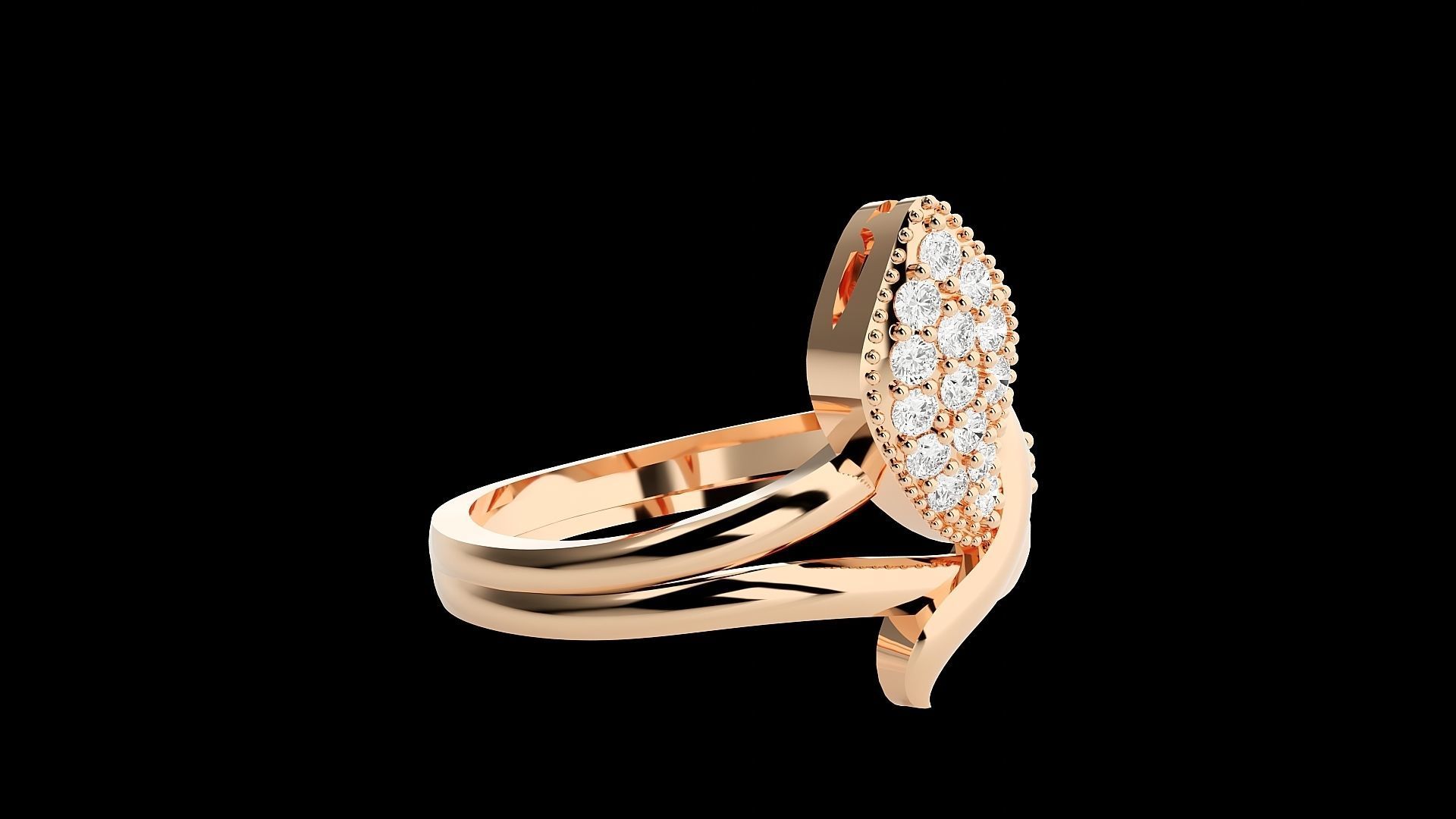 Snake Diamond Ring 3dm stl renders details 3D print model_3