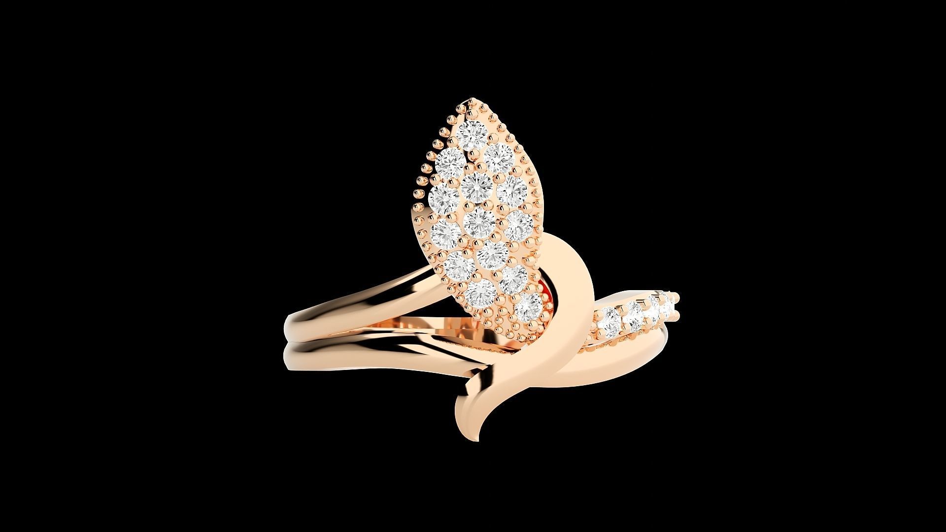 Snake Diamond Ring 3dm stl renders details 3D print model_1