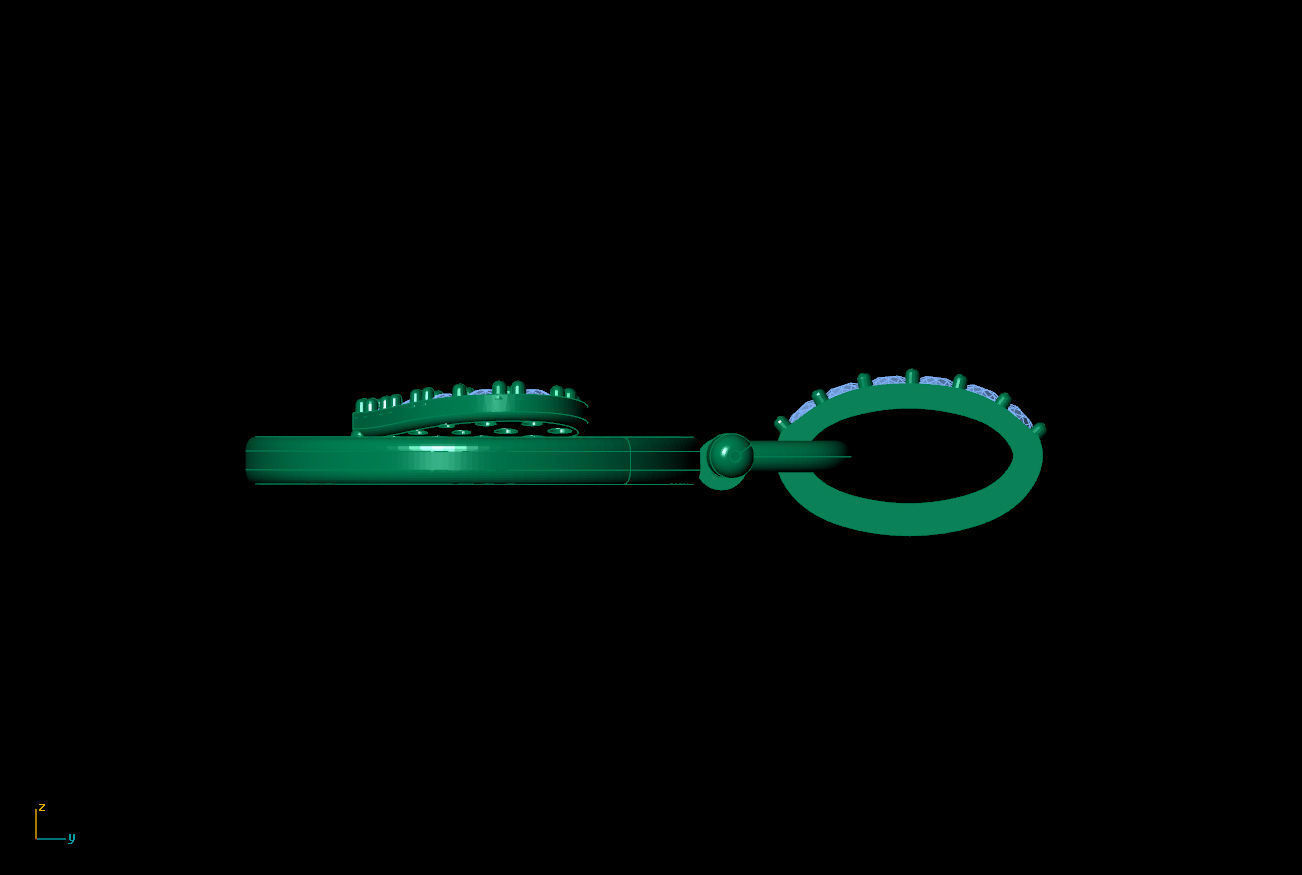 Heart locket diamond pendant 3D print model_5