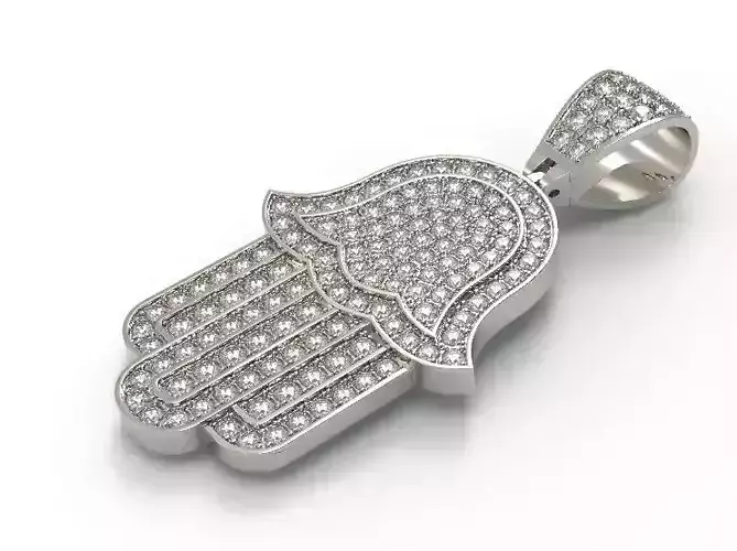 Hamsa diamond pendant