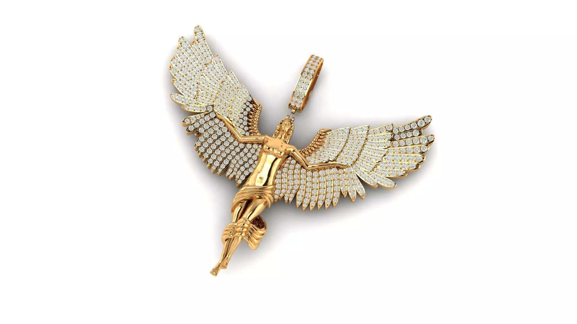 Girl angel diamond pendant 3D print model