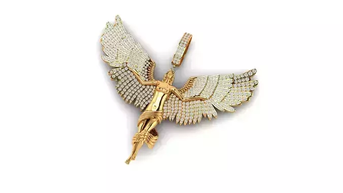 Girl angel diamond pendant