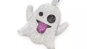 Ghost emoji diamond pendant 3D print model