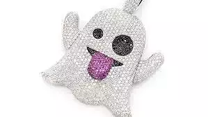 Ghost emoji diamond pendant 3D print model