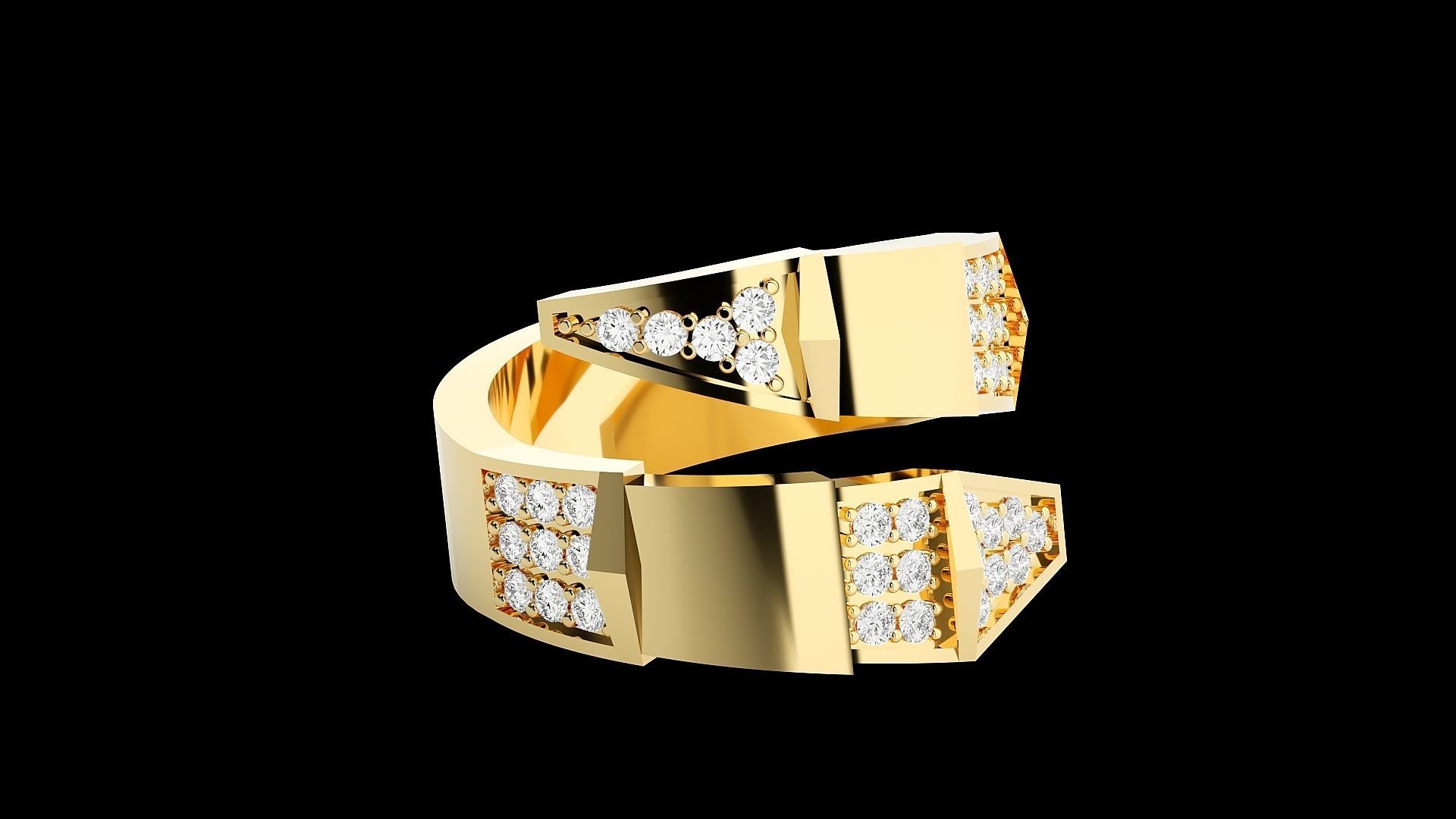 Snake Diamond Ring 3dm stl renders details  3D print model_9