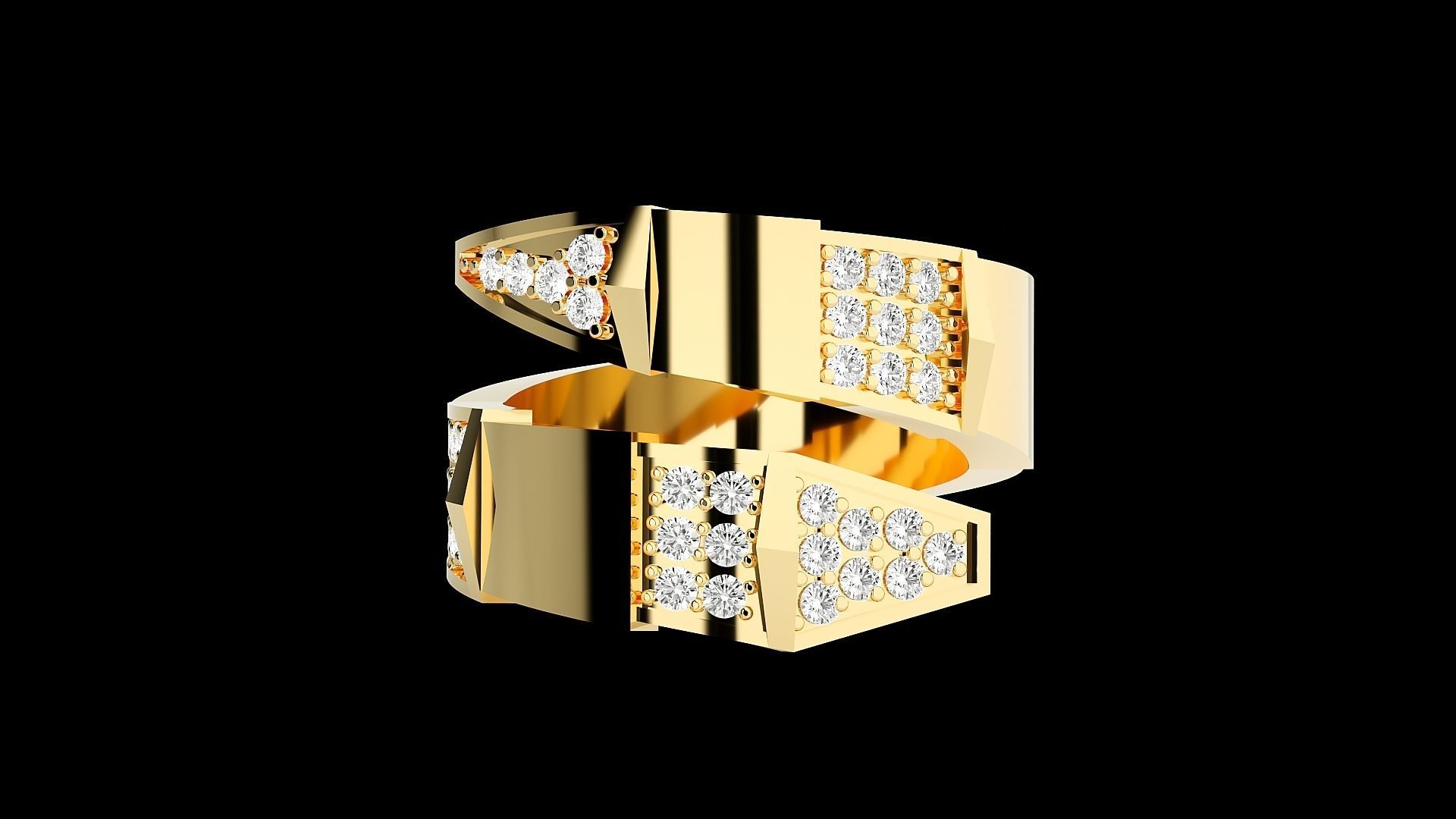 Snake Diamond Ring 3dm stl renders details  3D print model_7