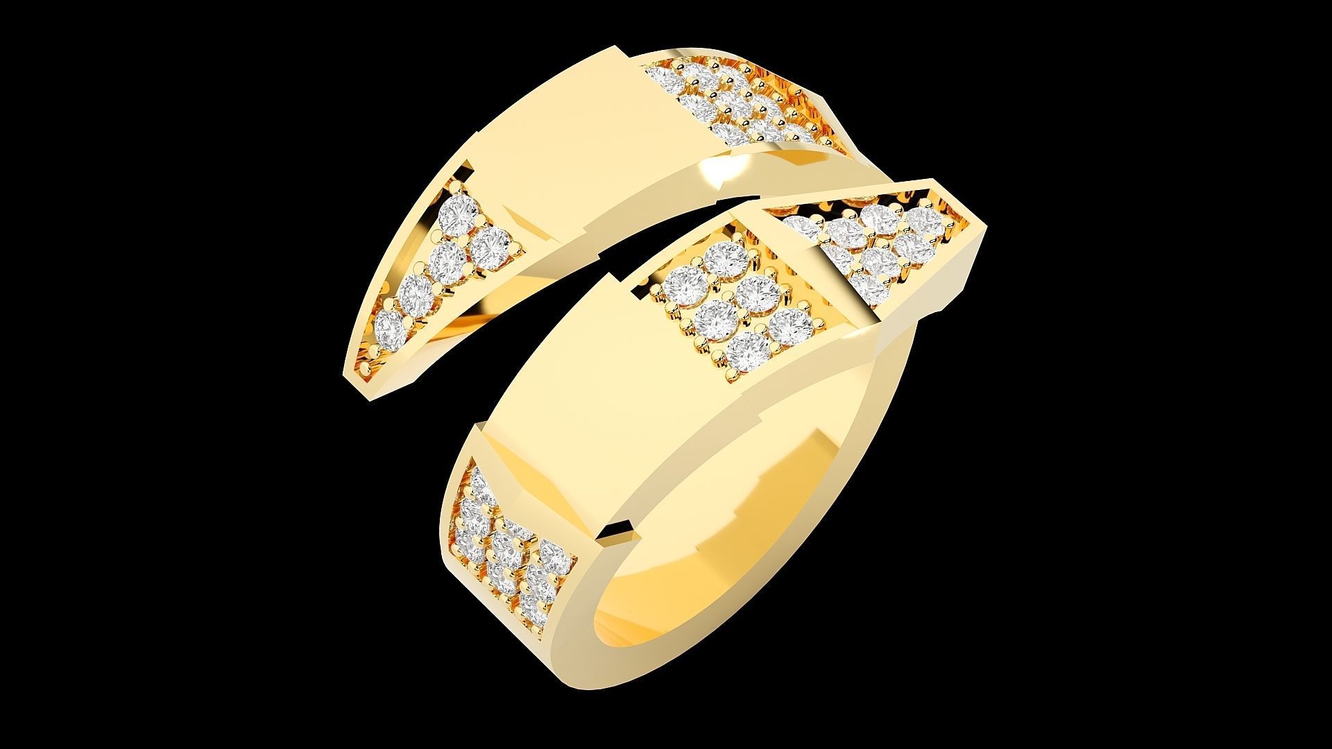 Snake Diamond Ring 3dm stl renders details  3D print model_11