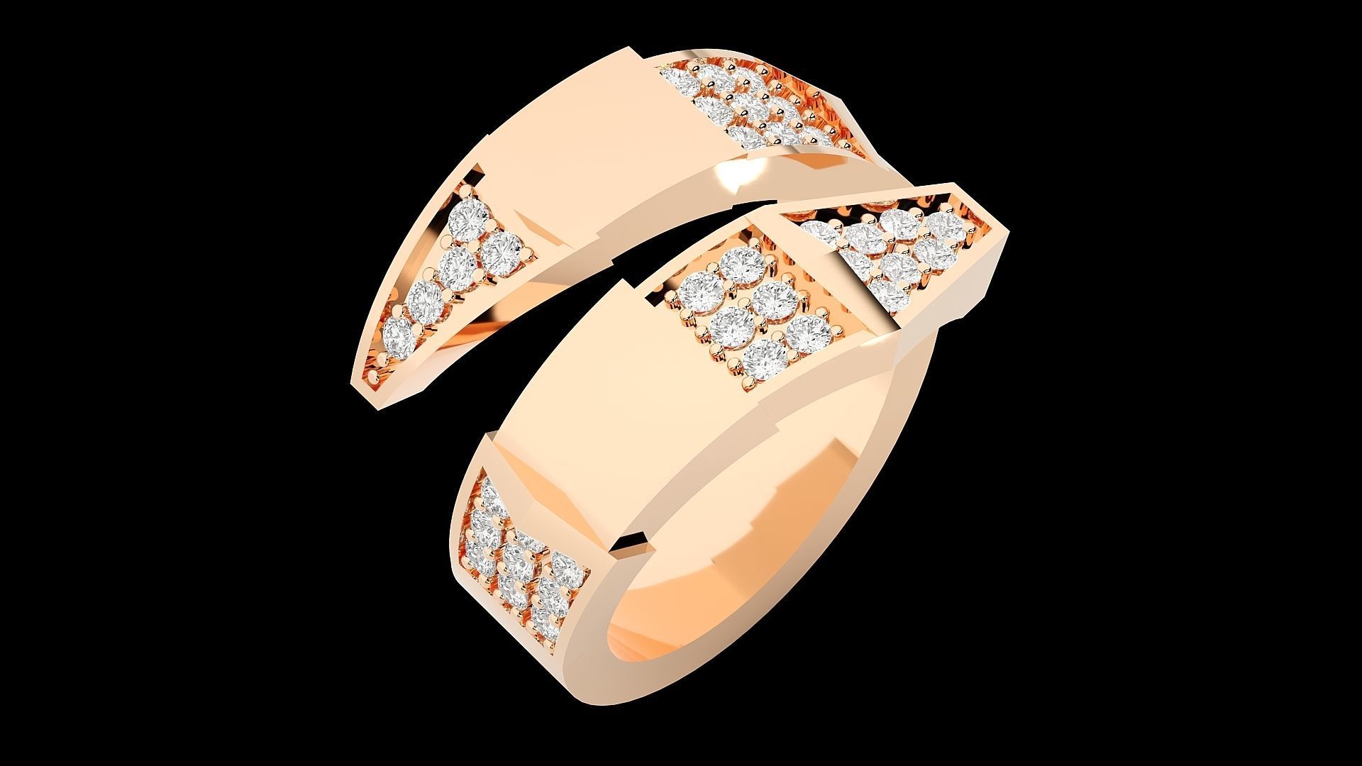 Snake Diamond Ring 3dm stl renders details  3D print model_6