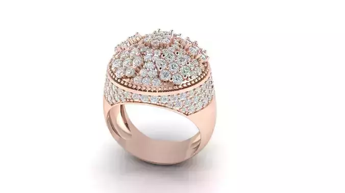 Flower diamond men ring