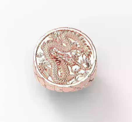 Dragon signet nudget ring