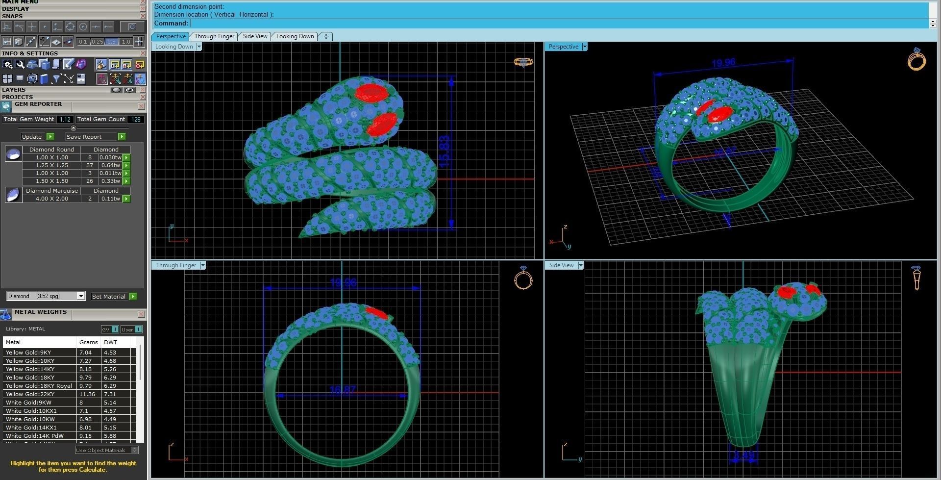 Snake Diamond Ring 3dm stl renders details 3D print model_2