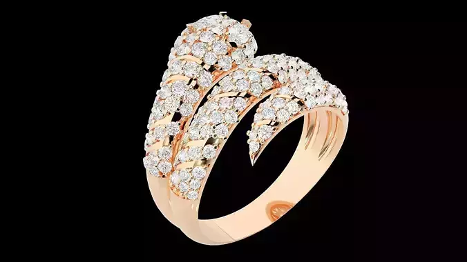 Snake Diamond Ring 3dm stl renders details