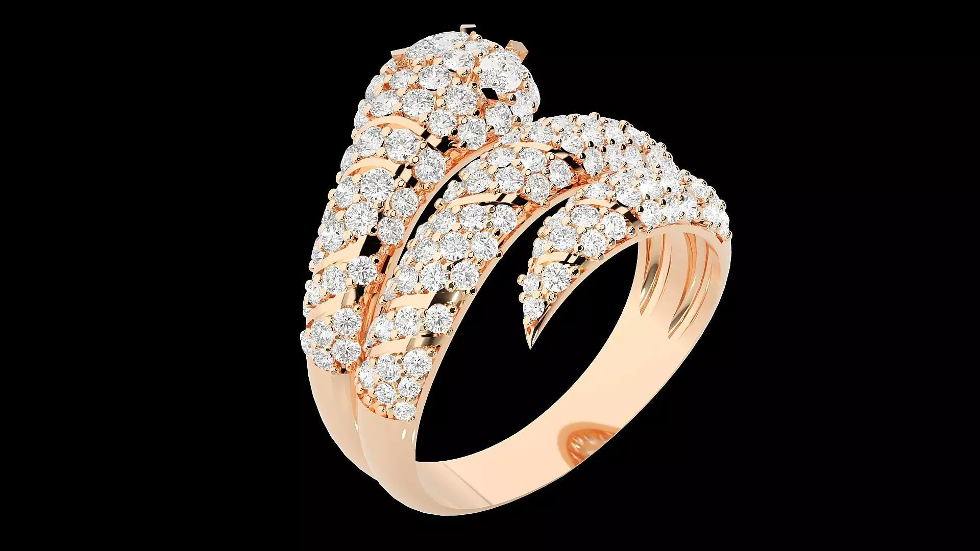 Snake Diamond Ring 3dm stl renders details 3D print model_0