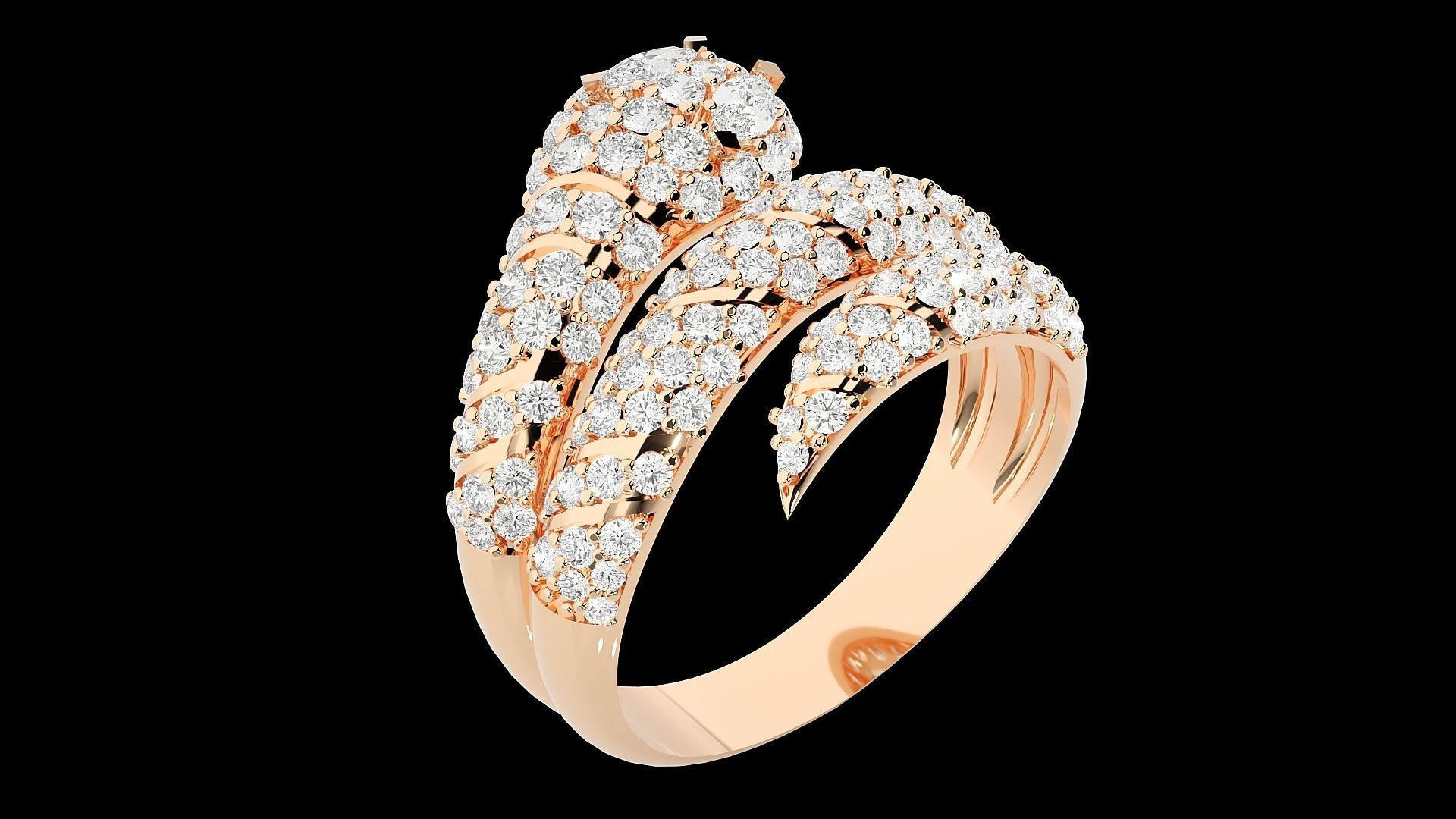 Snake Diamond Ring 3dm stl renders details 3D print model_6