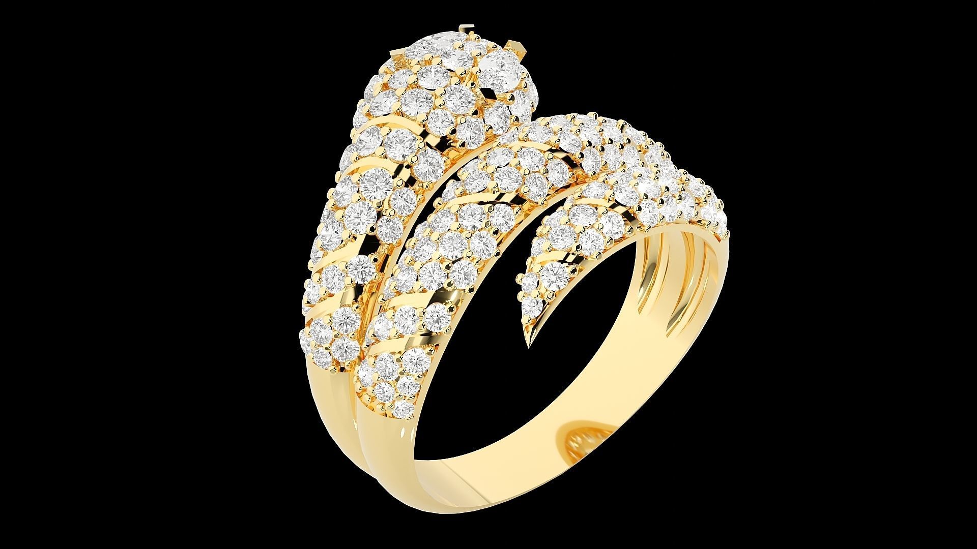 Snake Diamond Ring 3dm stl renders details 3D print model_11