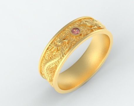 Dragon phoenix small band 3D print model_4