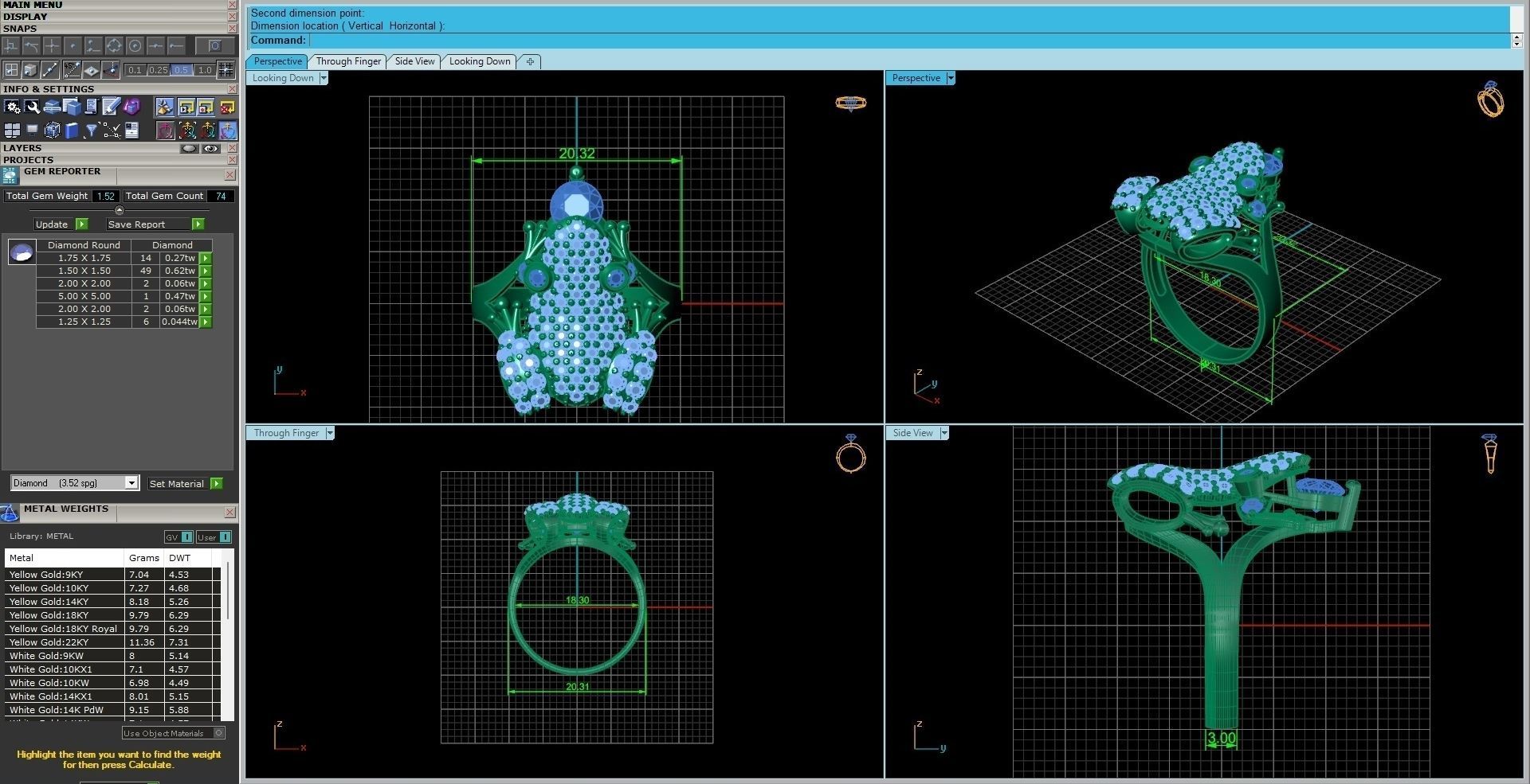 Frog Diamond Ring 3dm stl renders details 3D print model_1
