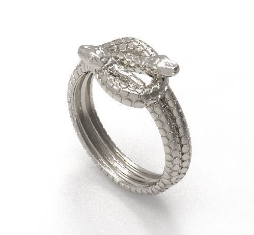 Double snake ring 3D print model_1