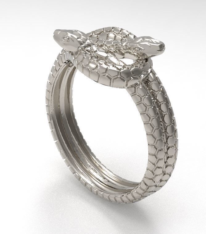 Double snake ring 3D print model_4