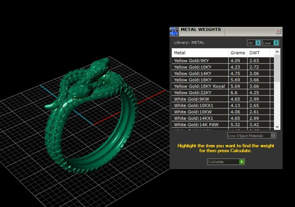 Double snake ring 3D print model_6