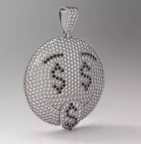 Dollar smile emoji pendant