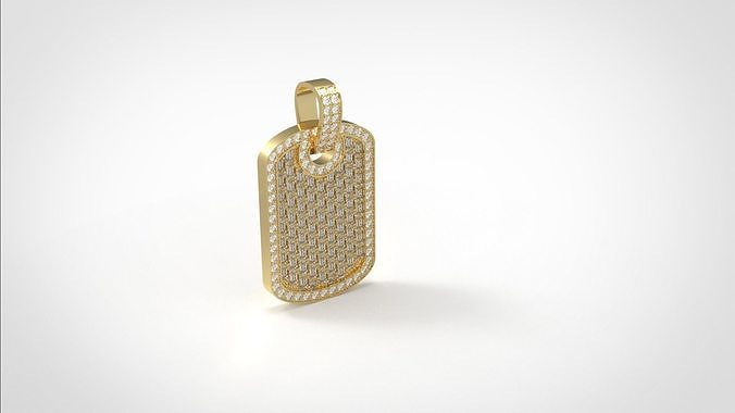 Dogtag diamond pendant 3D print model