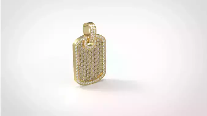 Dogtag diamond pendant