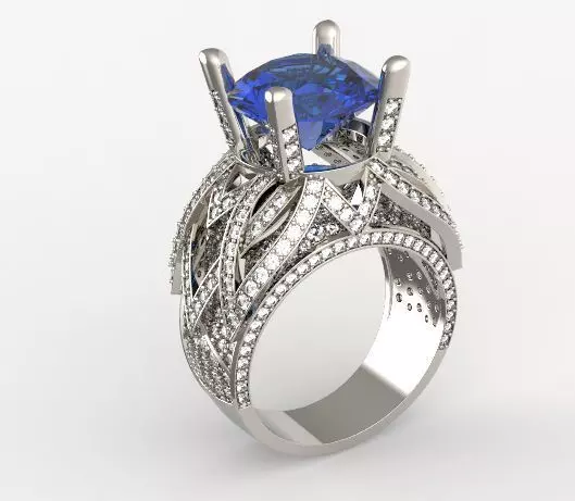 Diamond women ring 001 3D print model