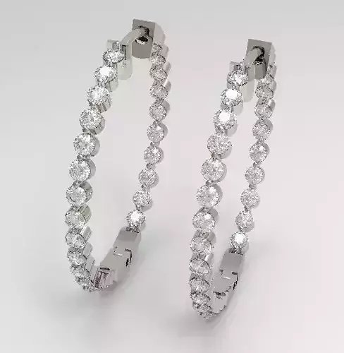 Diamond hoop earrings nice design