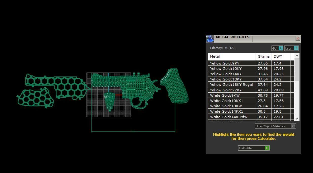 Diamond colt revolve Gun pendant 3D print model_10