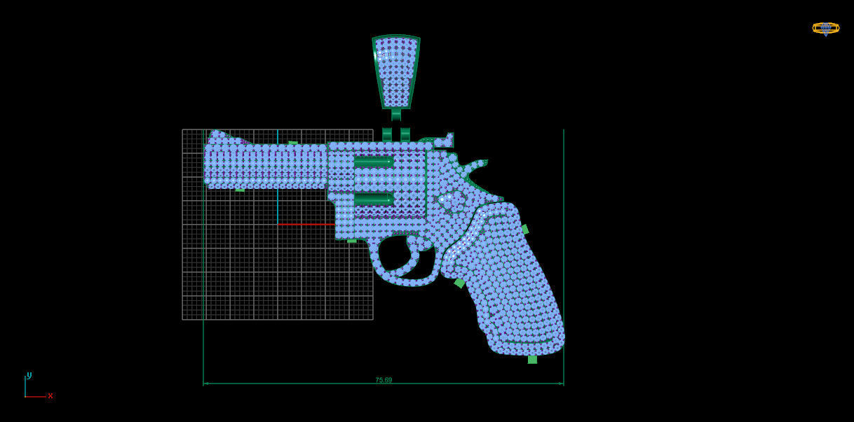 Diamond colt revolve Gun pendant 3D print model_6