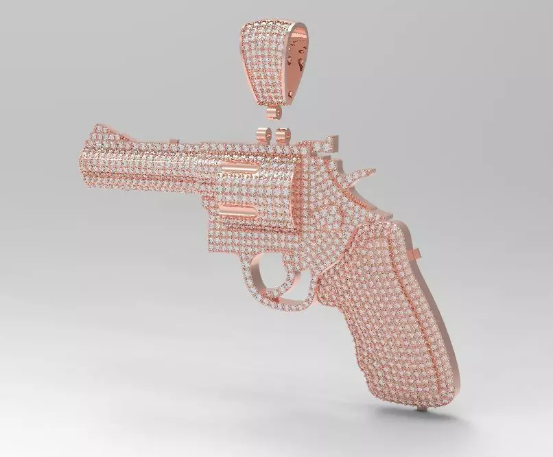 Diamond colt revolve Gun pendant 3D print model_0