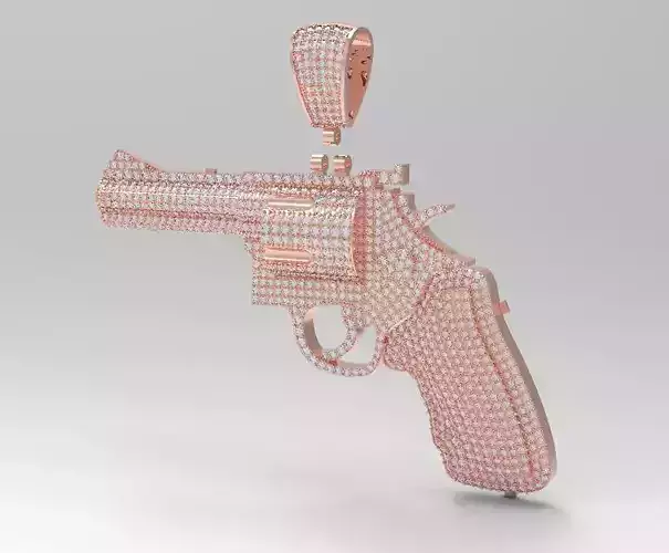 Diamond colt revolve Gun pendant 3D print model