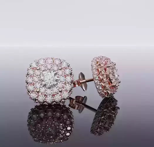 Square diamond earrings 001