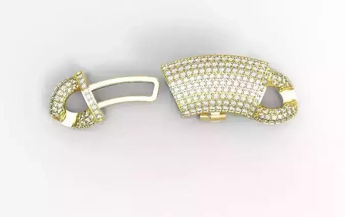 Diamond cuban curve clasp 12mm 3D print model