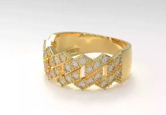 Cuban one row diamond ring design