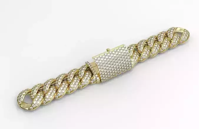 Cuban 2 rows bracelet 1 3D print model