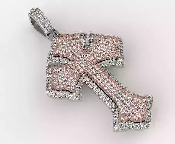 Cross diamond pendant big