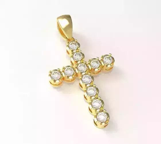 Cross diamond pendant 3