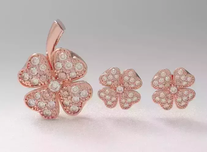 Clover diamond jewelry set 1