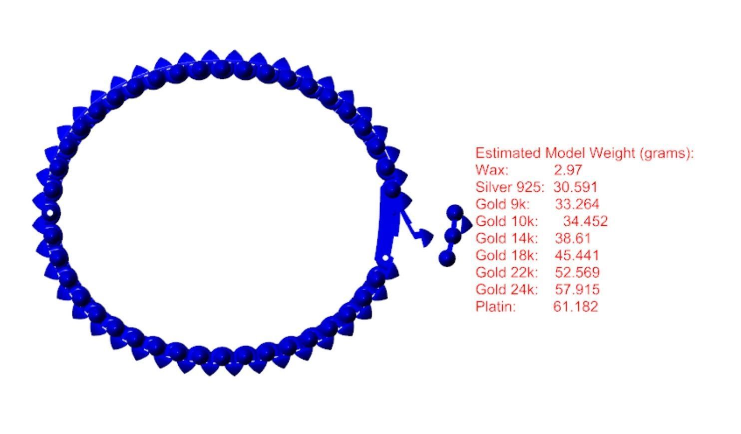 Clash bracelet no diamond  3D print model_7
