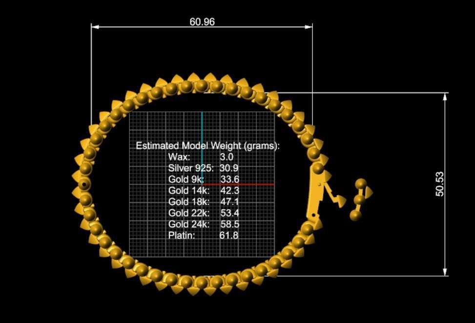 Clash bracelet no diamond  3D print model_5