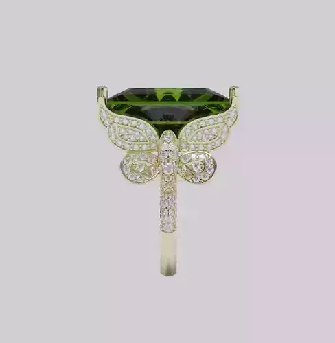 Butterfly diamond ring