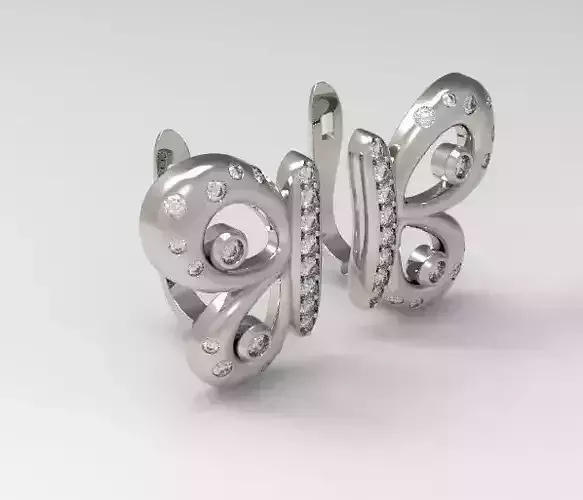 Butterfly diamond earrings