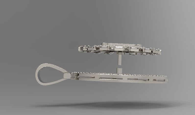 Bitcoin diamond pendant 3D print model_8