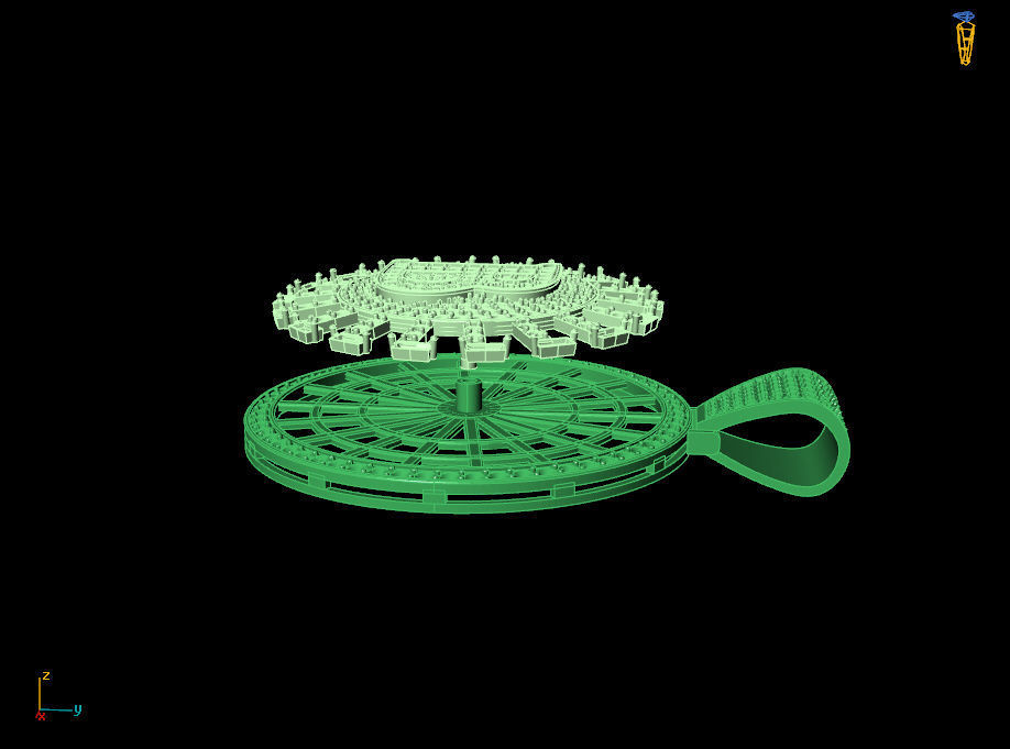 Bitcoin diamond pendant 3D print model_14