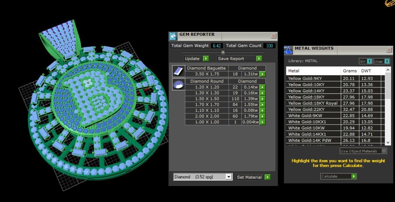 Bitcoin diamond pendant 3D print model_5