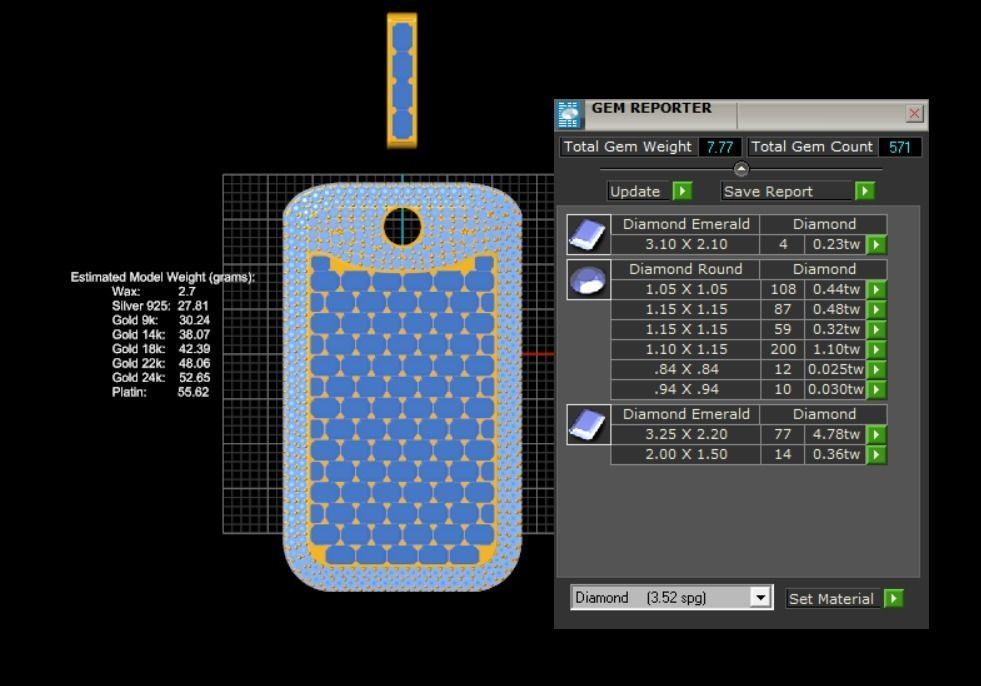 Baguette dogtag pendant nice design 3D print model_12