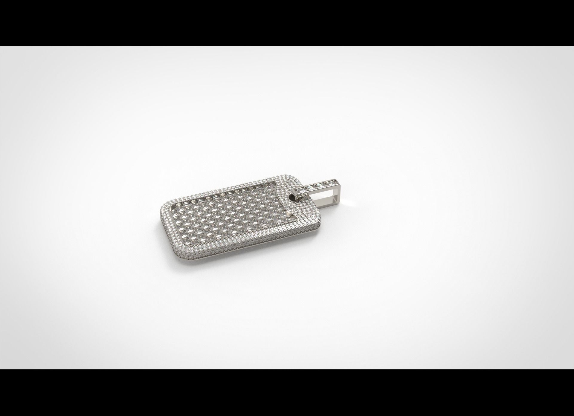 Baguette dogtag pendant nice design 3D print model_3